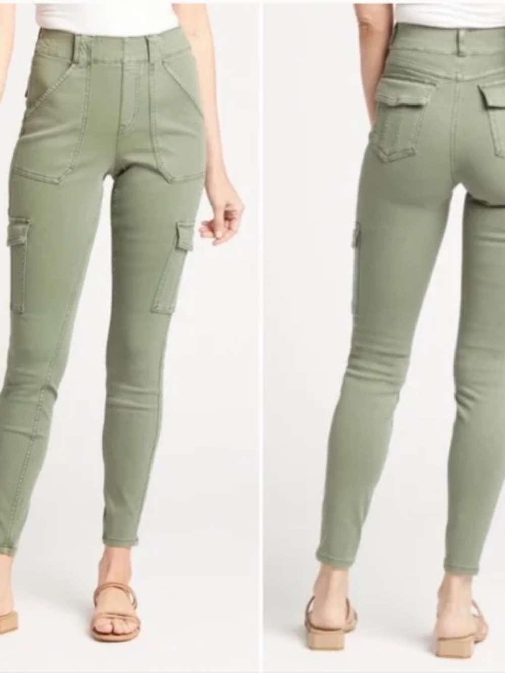 SPANX Cargo Pants - 1X / XL - Light Sage Green - fits like L